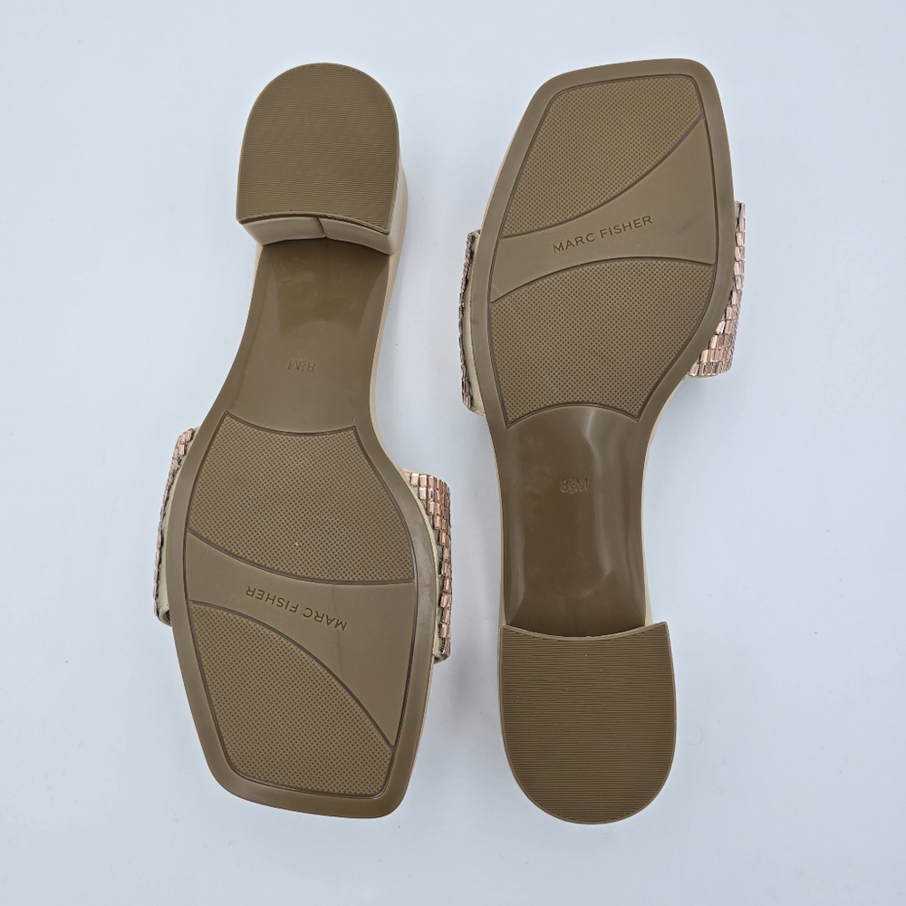Marc Fisher Casaly Block Heel Slide Sandals, Light Beige/Rose Gold, Women's 8.5M - Picture 14 of 16